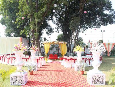 Mandap under mango tree for wedding ceremony Bhopal - Utsav Garden